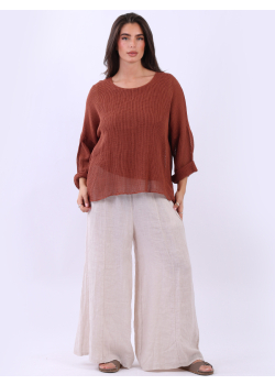 Plain Cotton Ladies Mesh Net Baggy Top
