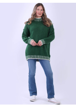 Italian Whipstitch Woolen Knit Boxy Pullover