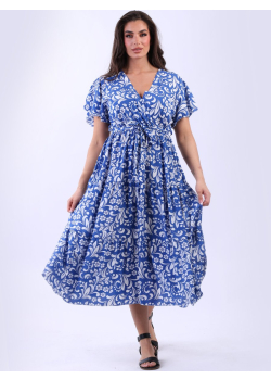 Overlap V-Neck Floral Boho Summer Dress