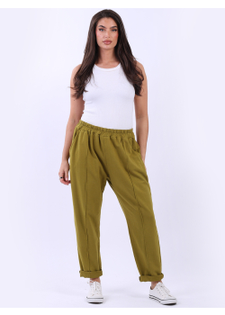 Solid Cotton Women Relaxed Fit Joggers