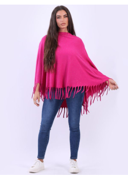 Glittery Ladies Chunky Knitted Poncho