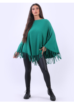 Glittery Ladies Chunky Knitted Poncho