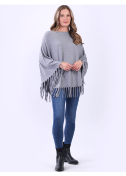 Glittery Ladies Chunky Knitted Poncho