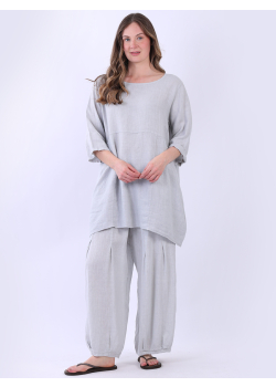 Plain Linen Lagenlook Longline Tunic