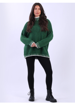 Chunky Stitch Woolen Knit Ladies Box Jumper