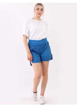 Made In Italy Ladies Broderie Cotton Yoga Shorts