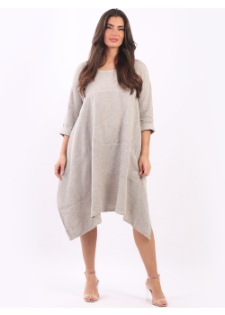 Acid Washed Linen Slouchy Dress