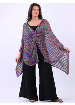Multicolor Knitted Front Wrapped Beach Top
