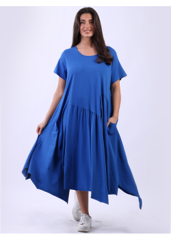 Plain Cotton Lagenlook Oversized Swing Dress