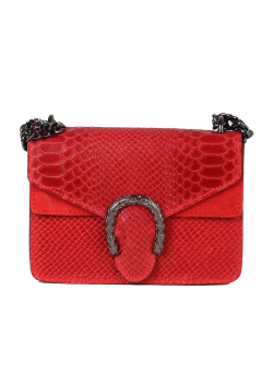 Crocodile Print Chain Shoulder Strap Leather Bag