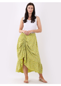 Ditsy Floral Print Gathered Front Skirt