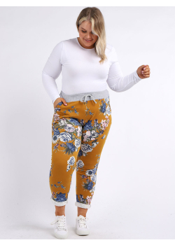 Italian Floral Print Cotton Trouser