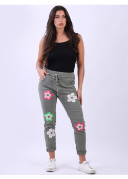 Flower Applique Ladies Summer Magic Pant