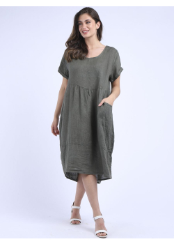 Italian Quirky Style Linen Lagenlook Dress