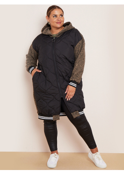 Front Zipper Parachute Puffer Oversized Hooded Jacket