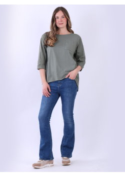 Solid Front Pocket Cotton Tee