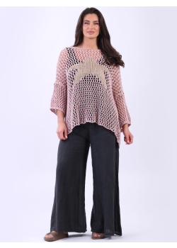 Crochet Mesh Star Knit Cotton Top