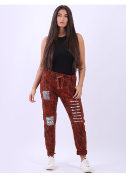 Camouflage Ripped Sequin Magic Pant