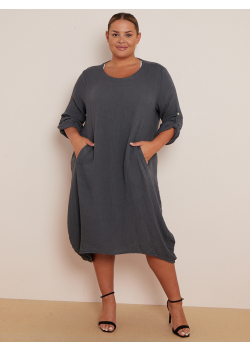 Ladies Slouchy Cotton Midi Dress