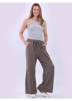 Women Plain Cotton Relaxed Fit Casual Pant