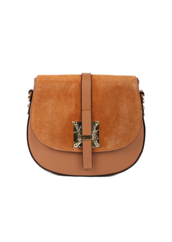 Strap Tab Leather Saddle Bag