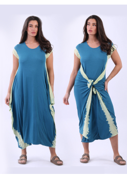 Ladies Tie And Dye Drape Maxi Dress