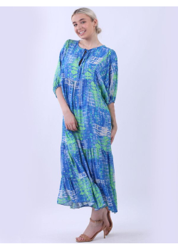 Tie And Dye Oversized Tiered Maxi Dress