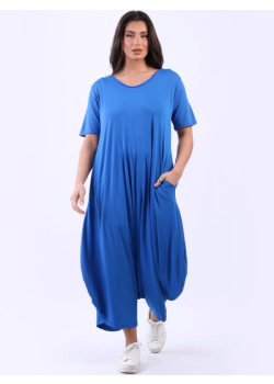 Plain Ladies Plus Size Harem Jumpsuit