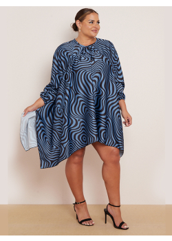 Zebra Print Lagenlook High Low Kaftan Dress