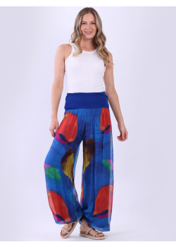 Double Layer Wide Leg Tie Dye Silk Palazzo Pant