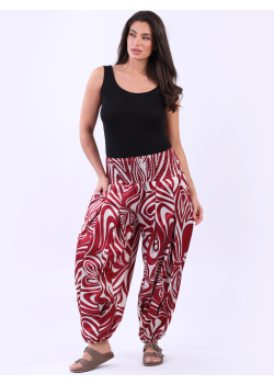 Ladies Hip Pop Abstract Print Harem Trouser