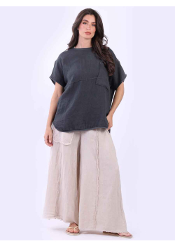 Italian Women Linen Lagenlook Shirt 