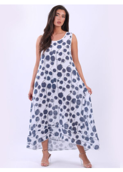 Polka Dot Sleeveless Cotton Tank Dress