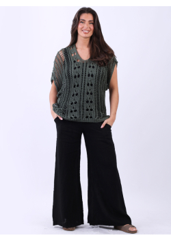 Crochet Knit Pattern Ladies Baggy Beach Cover Up