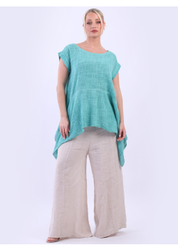 Plain Cotton Dip Sides Ladies Tunic