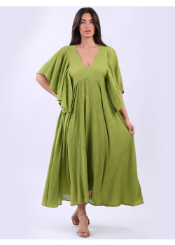 Summer Flutter Sleeves Plus Size Women Maxi 