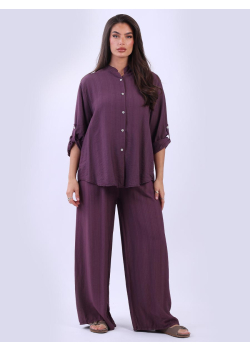 Plain Knotted Hem Button Down Women Shirt