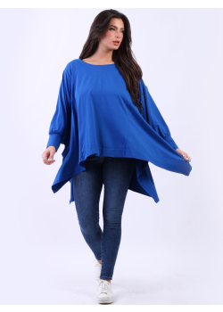 Plain Oversized High Low Cotton Baggy Top