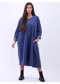 Oversized Hopsack Cotton Corduroy Dress