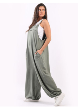 Cotton Pobo Lagenlook Oversized Jumpsuit