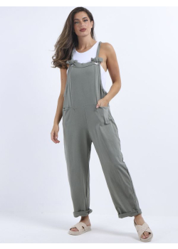 Plain Cotton Wide Leg Pabo Dungaree