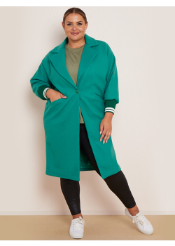 Ladies Front Button Plus Size Duster Coat