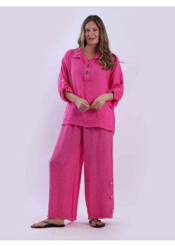 Italian Solid Linen Baggy Collared Shirt
