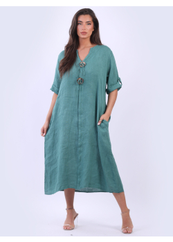 Ladies Solid Linen Slouch Dress