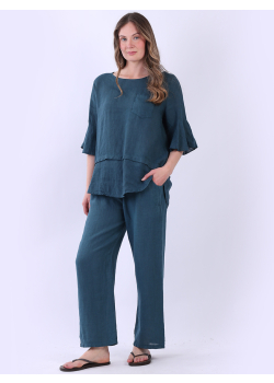 Solid Summer Casual Baggy Linen Top