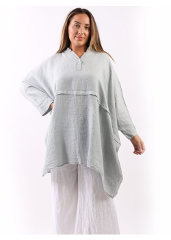 Plus Size Women Plain Linen Tunic
