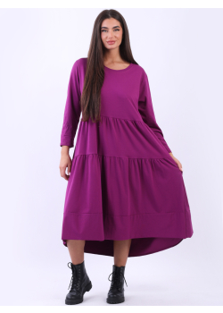 Tiered Layer Cotton Midi Dress