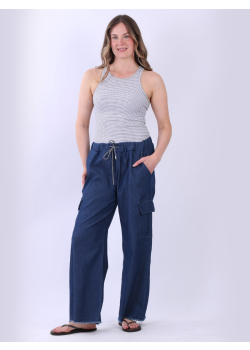 Knee Flap Pocket Solid Cargo Trouser