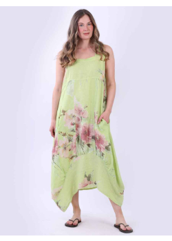 Sleeveless Linen Lagenlook Floral Sundress