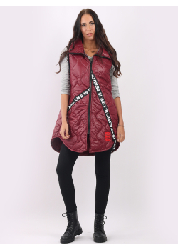 Ladies Sleeveless Front Zipper Parachute Puffer Gilet